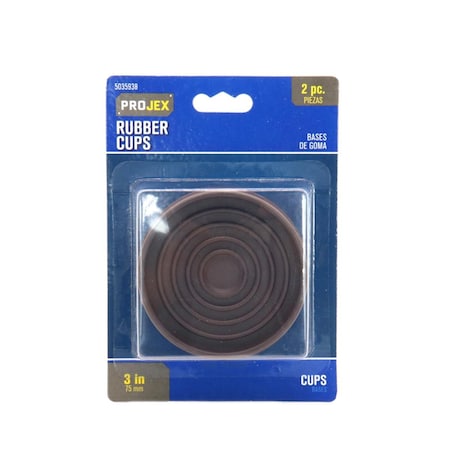 Kd Gabinetes 3 x 3 in. Rubber Round Caster Cup, Brown, 2PK KD3311773